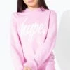 HYPE PINK WHITE SCRIPT GIRLS PULLOVER HOODIE