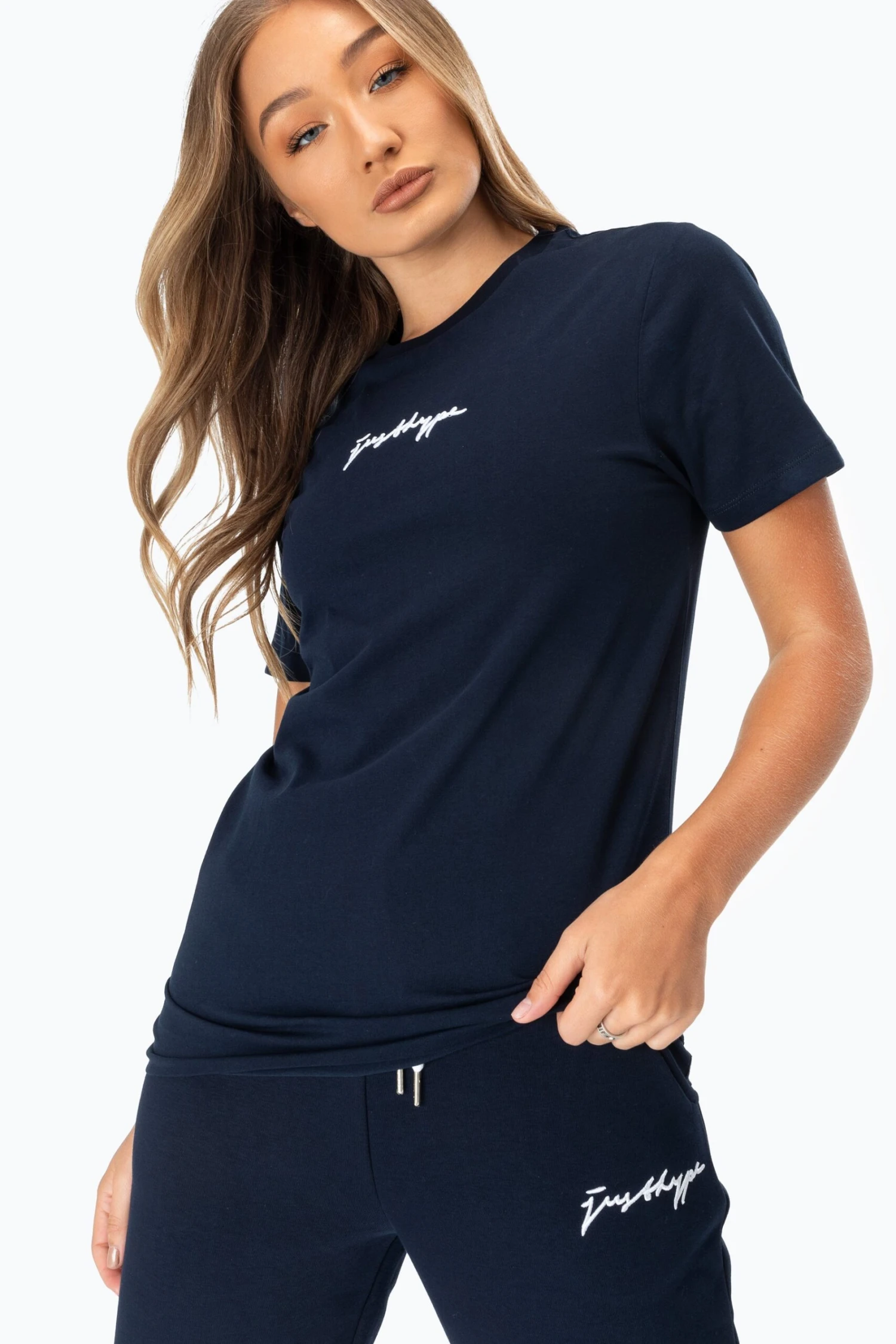 HYPE NAVY SCRIBBLE WOMEN'S T-SHIRT 3 HYPE NAVY SCRIBBLE WOMEN'S T-SHIRT
