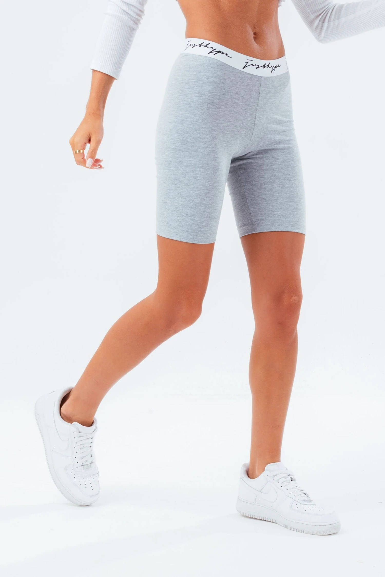 HYPE GREY MARL WOMEN'S CYCLING SHORTS 3 HYPE GREY MARL WOMEN'S CYCLING SHORTS