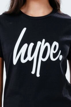 HYPE UNISEX KIDS BLACK SCRIPT T-SHIRT -Hype CORE21 092 DETAIL