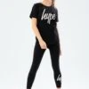 HYPE GIRLS BLACK SCRIPT T-SHIRT & LEGGINGS SET 1 HYPE GIRLS BLACK SCRIPT T-SHIRT & LEGGINGS SET -Hype CORE21 125 FULL FRONT