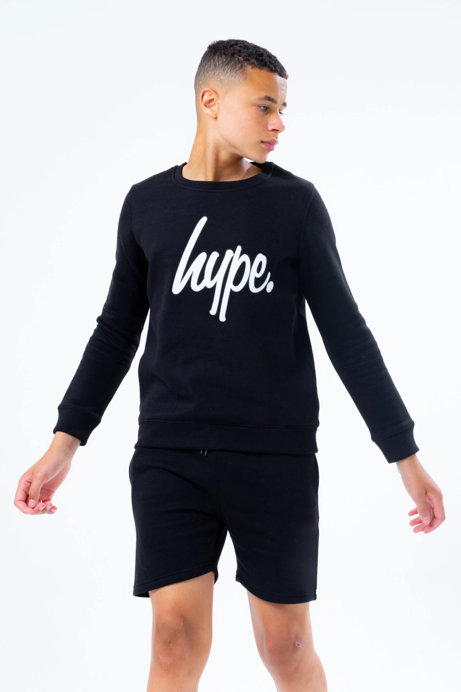 HYPE UNISEX KIDS BLACK SCRIPT CREW NECK 3 HYPE UNISEX KIDS BLACK SCRIPT CREW NECK
