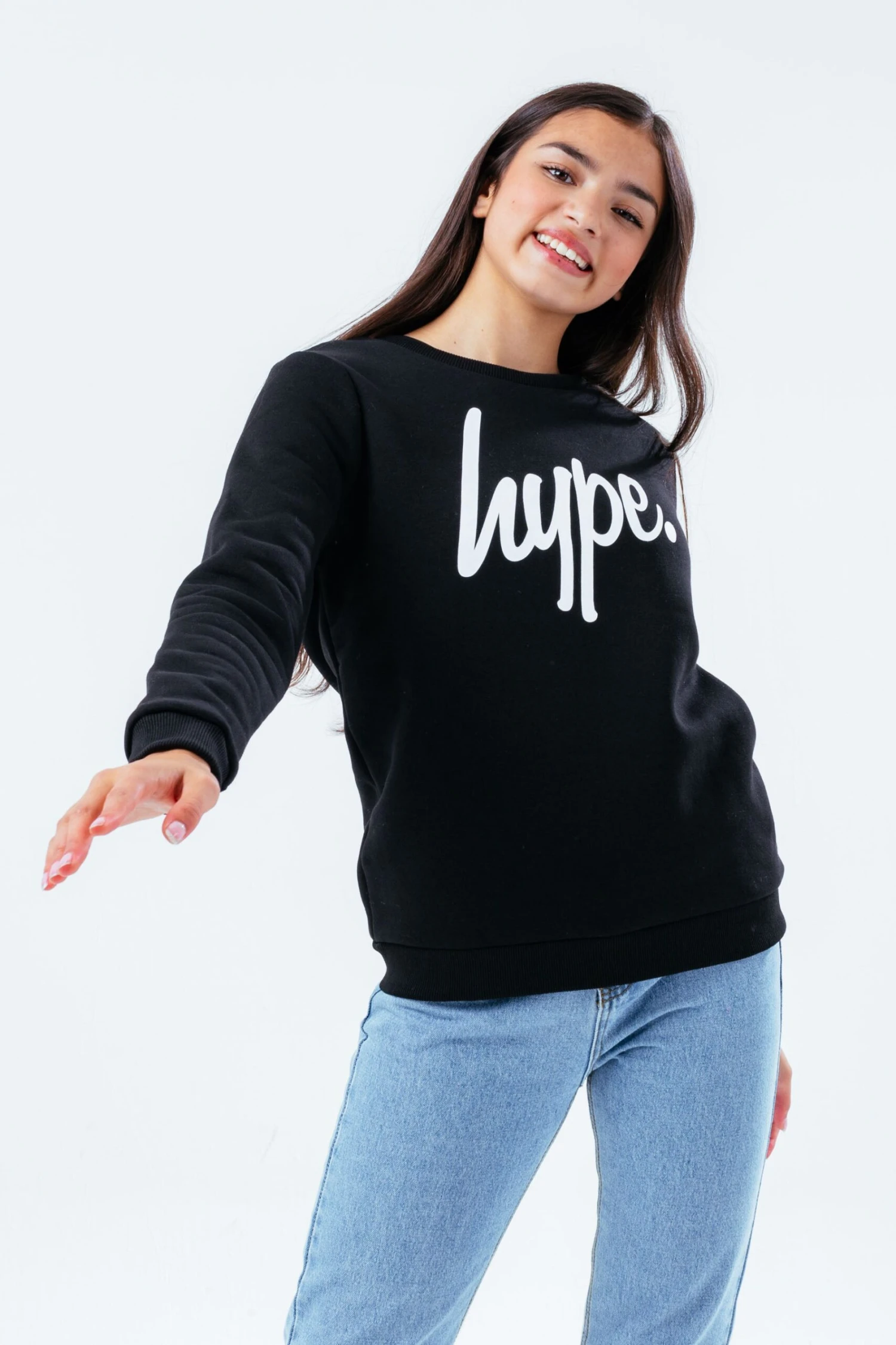 HYPE UNISEX KIDS BLACK SCRIPT CREW NECK 4 HYPE UNISEX KIDS BLACK SCRIPT CREW NECK - Image 2