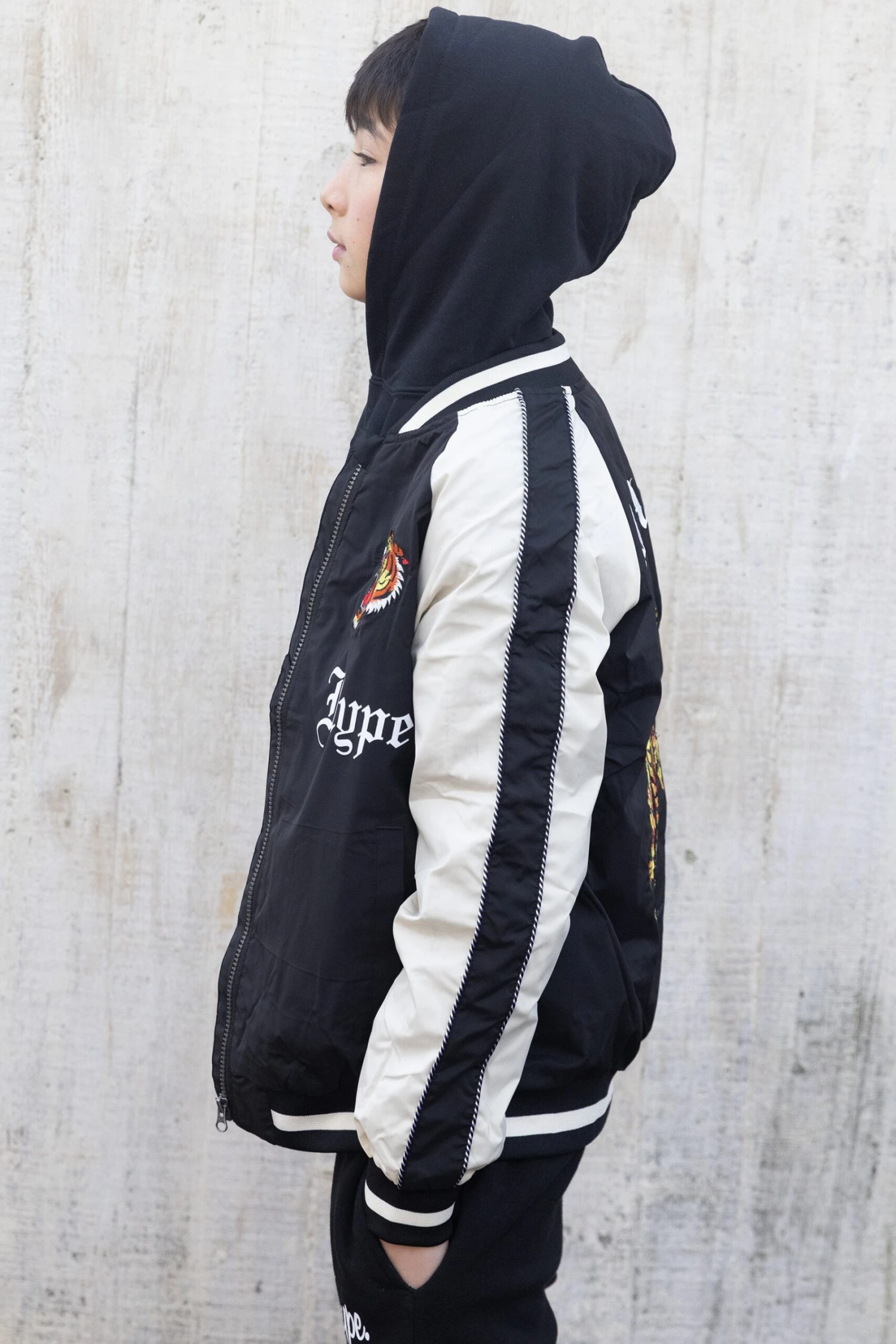 HYPE X ED HARDY BOYS BLACK TIGER SOUVENIR JACKET 7 HYPE X ED HARDY BOYS BLACK TIGER SOUVENIR JACKET - Image 5
