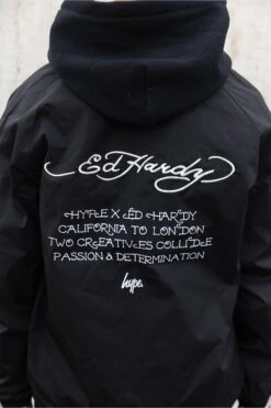 HYPE X ED HARDY BOYS BLACK REVERSIBLE ALLOVER TIGER SOUVENIR JACKET 31 HYPE X ED HARDY BOYS BLACK REVERSIBLE ALLOVER TIGER SOUVENIR JACKET -Hype CUEH 004 8
