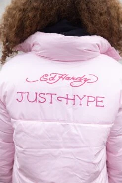 HYPE X ED HARDY GIRLS CROPPED PINK PUFFER JACKET 24 HYPE X ED HARDY GIRLS CROPPED PINK PUFFER JACKET -Hype CUEH 007 6