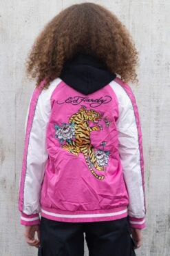 HYPE X ED HARDY GIRLS PINK TIGER SOUVENIR JACKET 19 HYPE X ED HARDY GIRLS PINK TIGER SOUVENIR JACKET -Hype CUEH 008 1