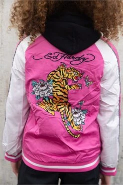 HYPE X ED HARDY GIRLS PINK TIGER SOUVENIR JACKET 24 HYPE X ED HARDY GIRLS PINK TIGER SOUVENIR JACKET -Hype CUEH 008 6