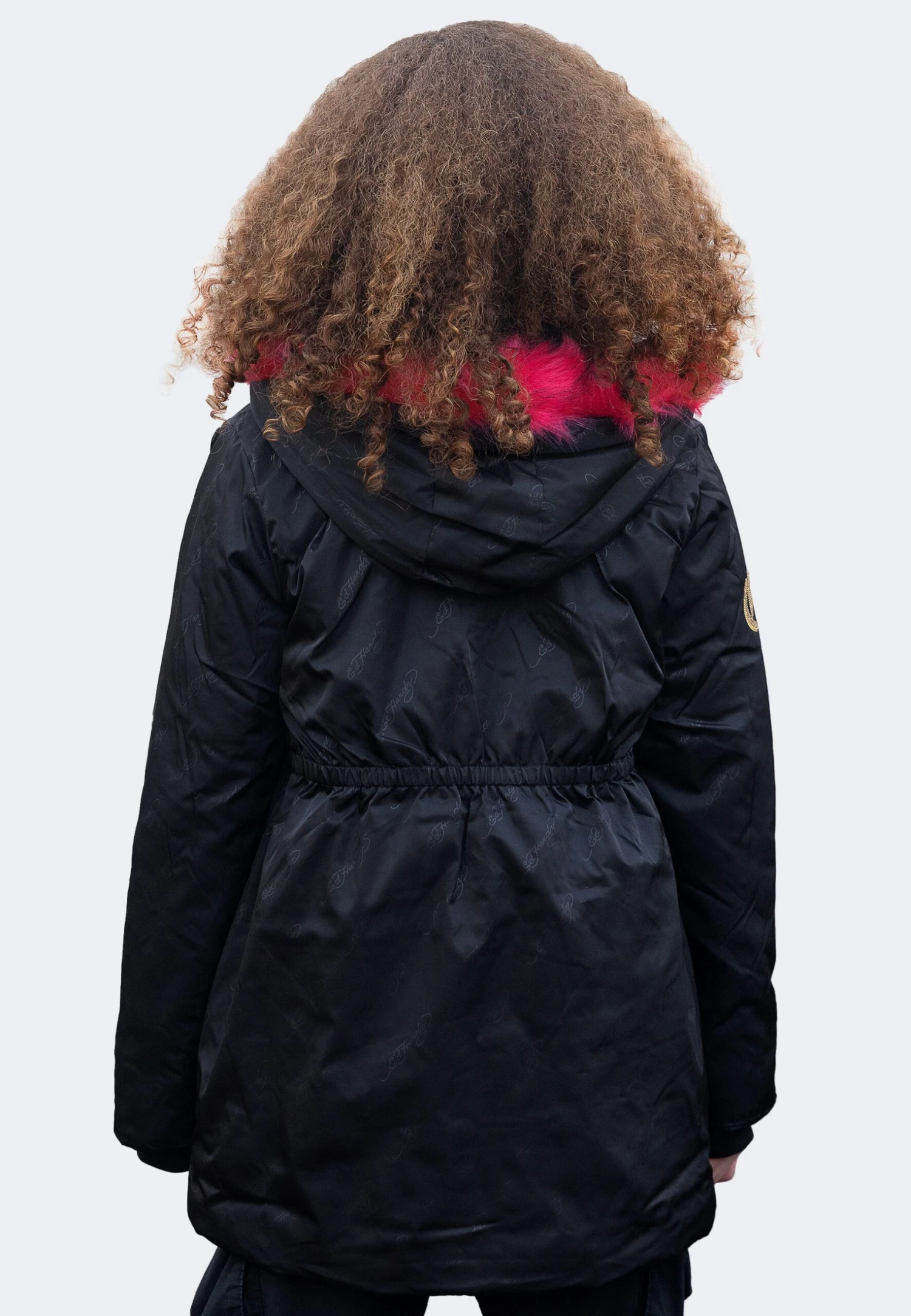 HYPE X ED HARDY GIRLS JAQUARD BLACK PARKA JACKET 14 HYPE X ED HARDY GIRLS JAQUARD BLACK PARKA JACKET - Image 12