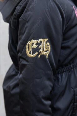 HYPE X ED HARDY GIRLS JAQUARD BLACK PARKA JACKET 24 HYPE X ED HARDY GIRLS JAQUARD BLACK PARKA JACKET -Hype CUEH 010 6