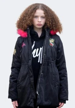 HYPE X ED HARDY GIRLS JAQUARD BLACK PARKA JACKET 27 HYPE X ED HARDY GIRLS JAQUARD BLACK PARKA JACKET -Hype CUEH 010 9c564bc7 624c 4156 bbd5 5ef6fd987ff4