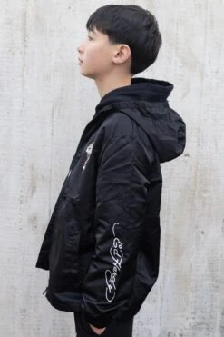 HYPE X ED HARDY BOYS LIGHTWEIGHT HOODED BLACK JACKET -Hype CUEH 011 2