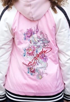 HYPE X ED HARDY GIRLS PINK JACKET FLORAL SOUVENIR JACKET -Hype CUEH 013 3 1fd0f48b 8874 4c74 abf2 064d0616bc21