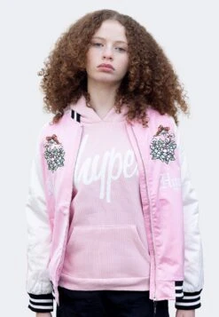 HYPE X ED HARDY GIRLS PINK JACKET FLORAL SOUVENIR JACKET -Hype CUEH 013 66b42588 da9a 4441 80ad 254bb8568e18