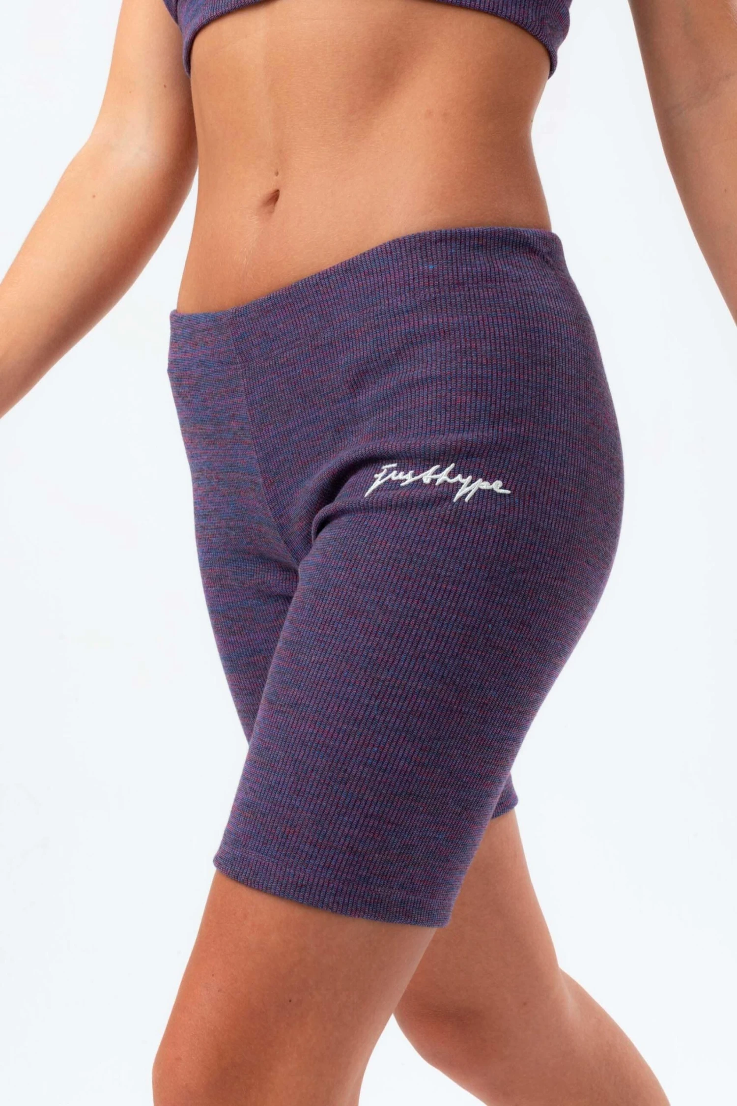 Hype. Purple Womens Multi Space Dye Scribble Cycle Shorts 3 Hype. Purple Womens Multi Space Dye Scribble Cycle Shorts