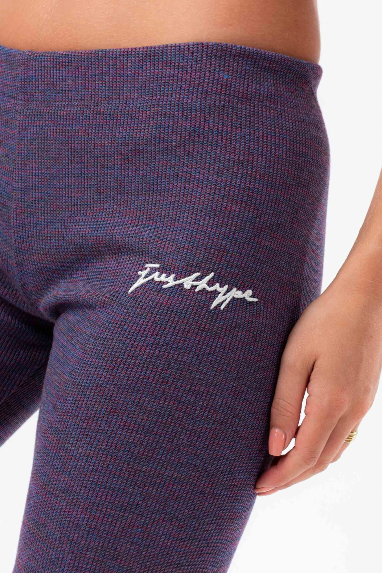 Hype. Purple Womens Multi Space Dye Scribble Cycle Shorts 5 Hype. Purple Womens Multi Space Dye Scribble Cycle Shorts - Image 3