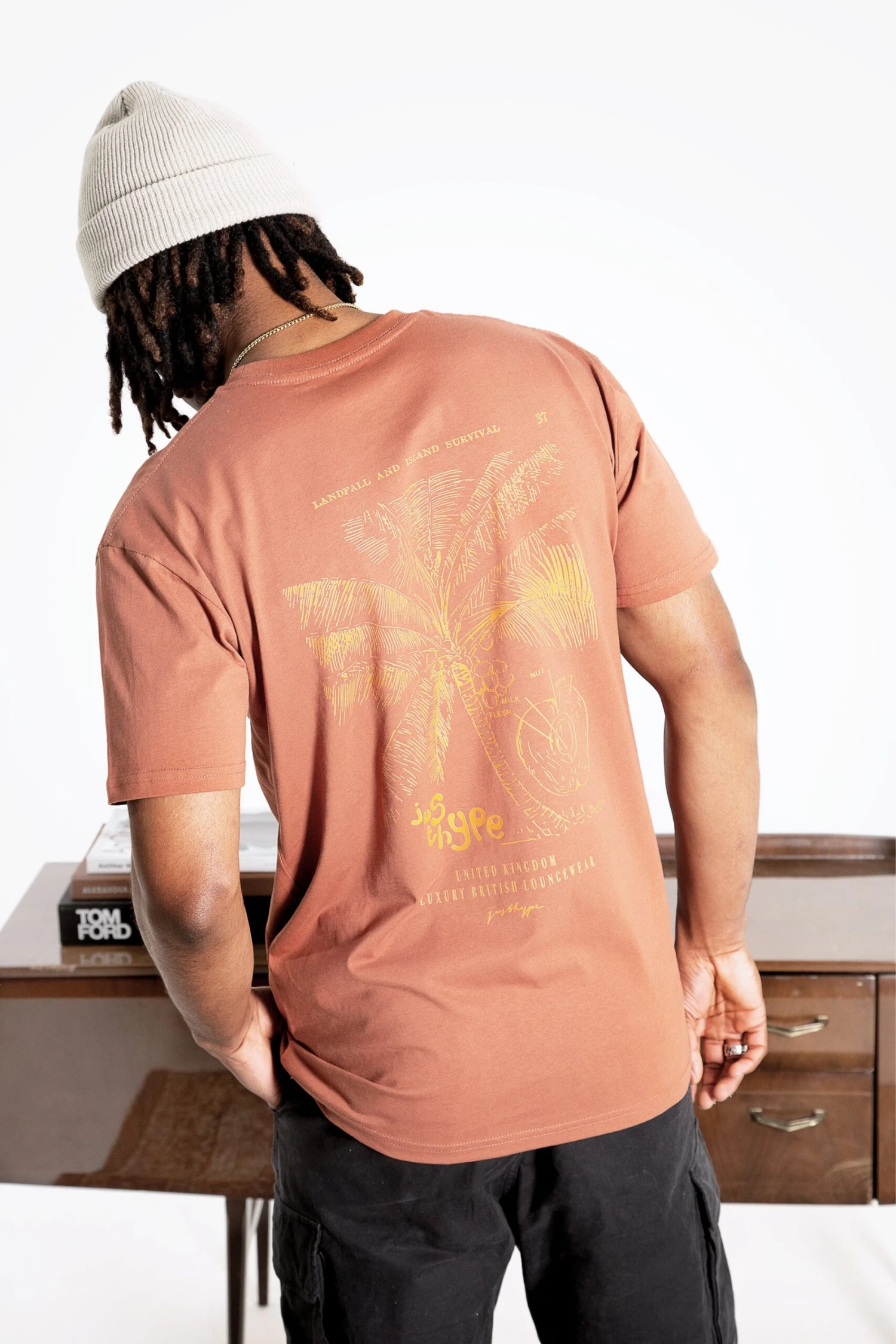 HYPE ADULTS BROWN PALM T-SHIRT 4 HYPE ADULTS BROWN PALM T-SHIRT - Image 2