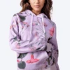 HYPE WOMENS LILAC WHISPER FLORAL SCRIBBLE PULLOVER HOODIE -Hype Fq1k5UsEdjiOgI38 LB9dQ