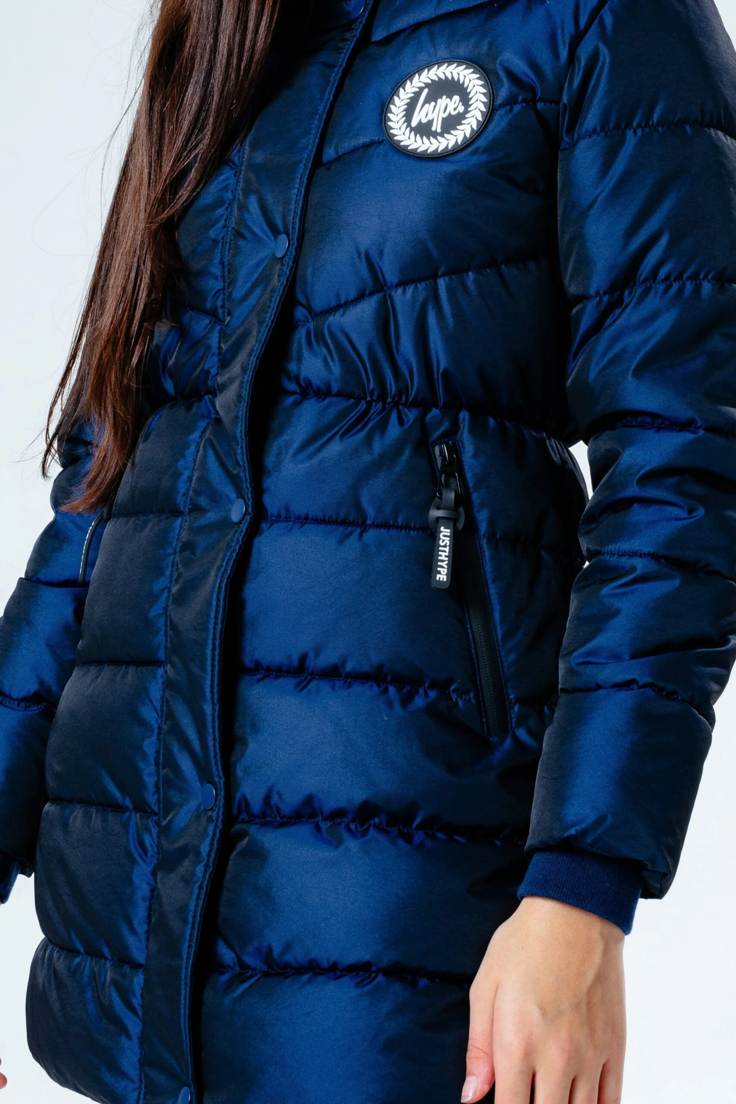 HYPE NAVY PADDED LONGLINE GIRLS JACKET 7 HYPE NAVY PADDED LONGLINE GIRLS JACKET - Image 5