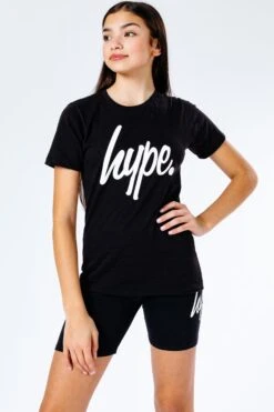 HYPE BLACK GIRLS T-SHIRT & CYCLE SHORTS SET -Hype HYPCYCLESHORTSET002detail1