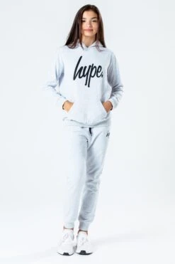 HYPE LIGHT GREY SCRIPT KIDS TRACKSUIT 12 HYPE LIGHT GREY SCRIPT KIDS TRACKSUIT -Hype HYPHOODSET001