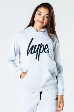 HYPE LIGHT GREY SCRIPT KIDS TRACKSUIT 15 HYPE LIGHT GREY SCRIPT KIDS TRACKSUIT -Hype HYPHOODSET001 2