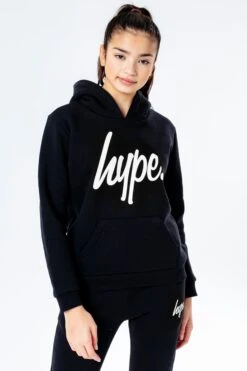 HYPE BLACK SCRIPT KIDS TRACKSUIT -Hype HYPHOODSET002detail1girls