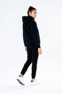HYPE BLACK SCRIPT KIDS TRACKSUIT -Hype HYPHOODSET002fullbackgirls