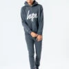 HYPE DARK GREY SCRIPT BOYS TRACKSUIT 2 HYPE DARK GREY SCRIPT BOYS TRACKSUIT -Hype HYPHOODSET003
