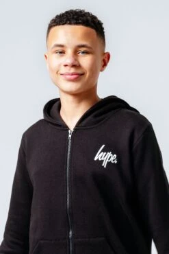 HYPE BLACK ZIP THROUGH HOODIE BOYS TRACKSUIT SET -Hype HYPTSS 002 DETAIL