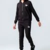 HYPE BLACK ZIP THROUGH HOODIE BOYS TRACKSUIT SET