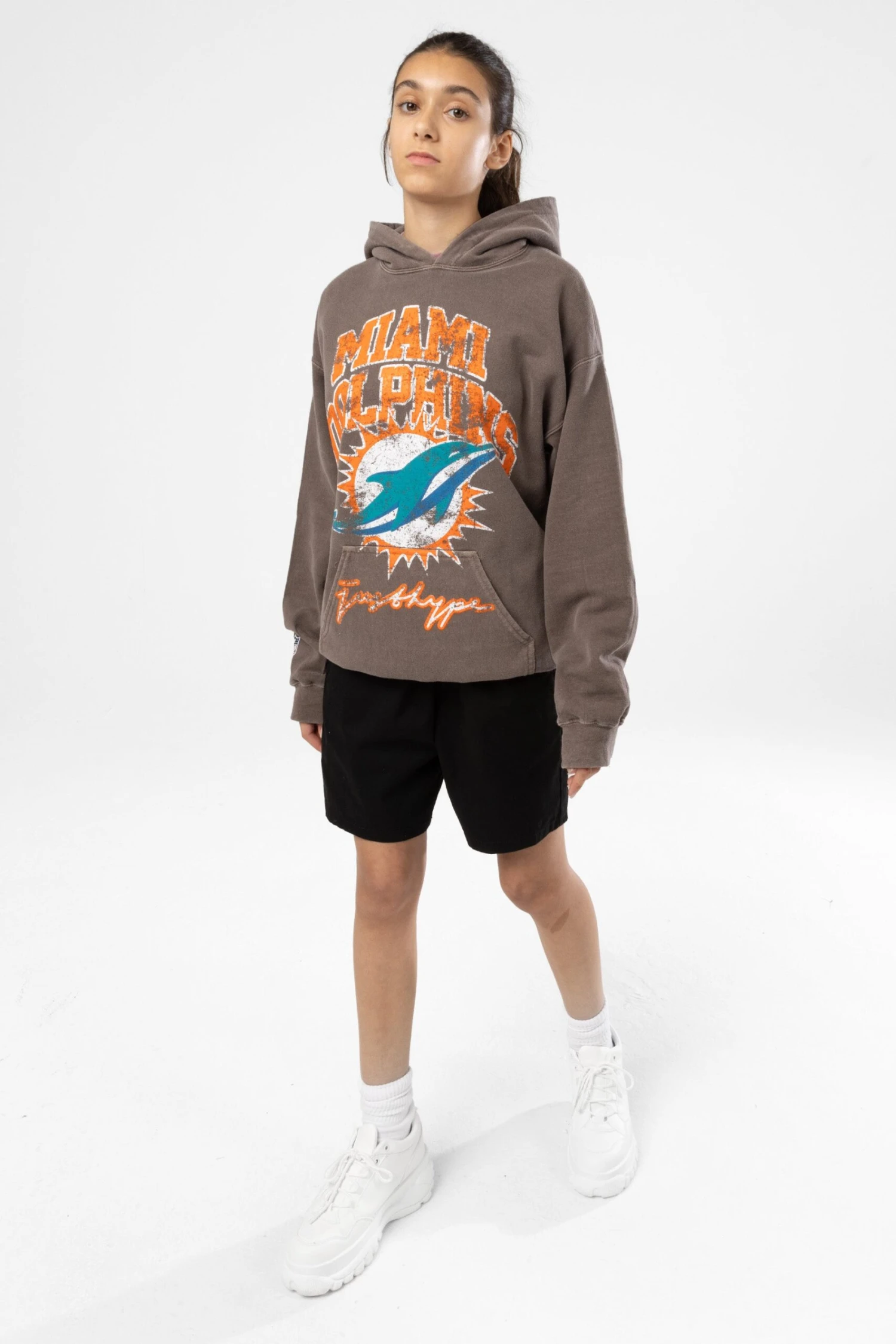 NFL X HYPE KIDS BROWN MIAMI DOLPHINS HOODIE 8 NFL X HYPE KIDS BROWN MIAMI DOLPHINS HOODIE - Image 6