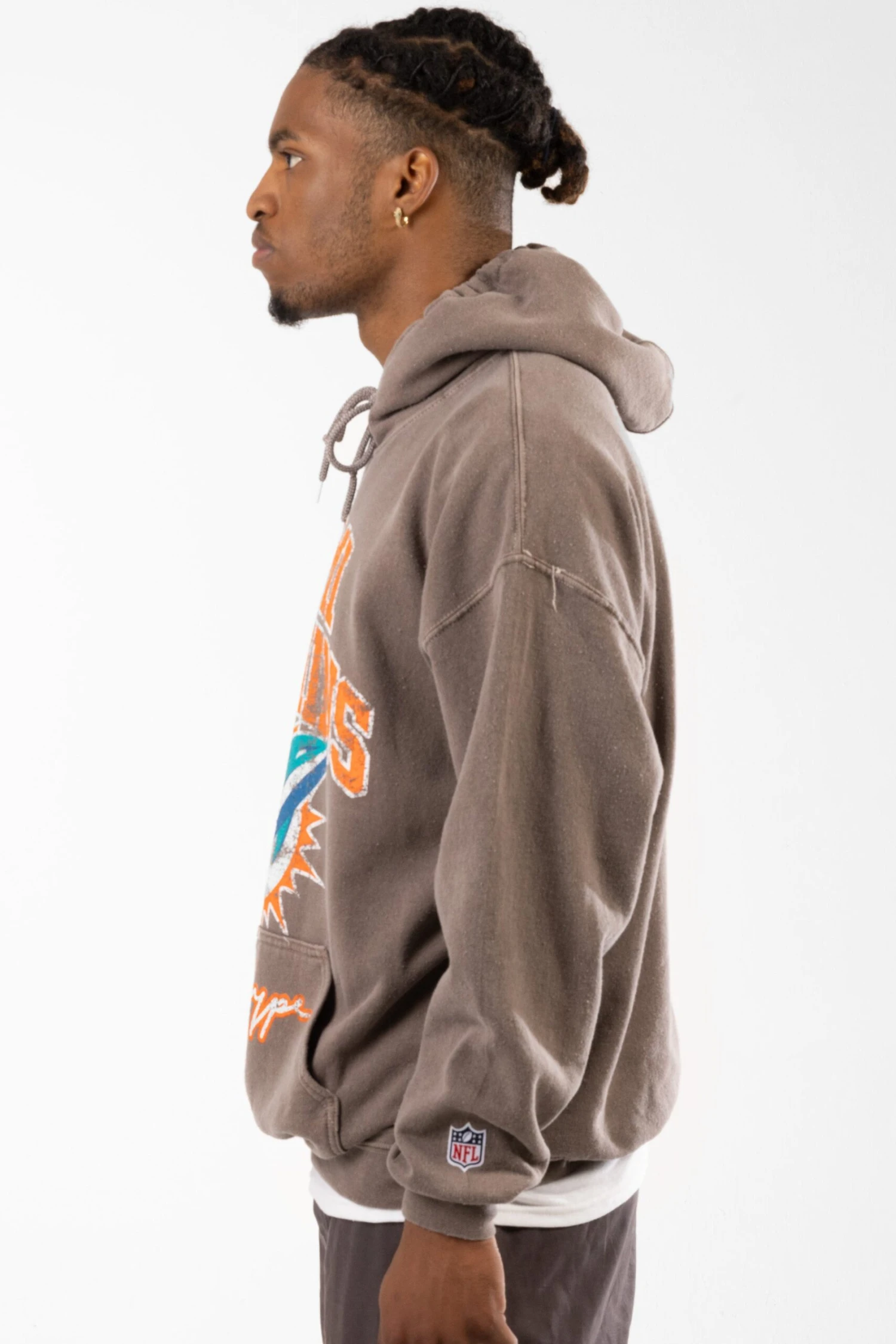 NFL X HYPE ADULTS BROWN MIAMI DOLPHINS HOODIE 8 NFL X HYPE ADULTS BROWN MIAMI DOLPHINS HOODIE - Image 6