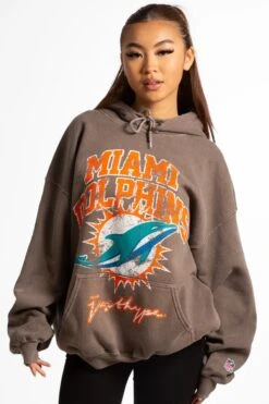 NFL X HYPE ADULTS BROWN MIAMI DOLPHINS HOODIE 15 NFL X HYPE ADULTS BROWN MIAMI DOLPHINS HOODIE -Hype NFL037womens