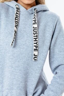 HYPE GREY DRAWCORD WOMEN'S PULLOVER HOODIE -Hype NXWH 020detail