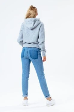 HYPE GREY DRAWCORD WOMEN'S PULLOVER HOODIE -Hype NXWH 020fullback