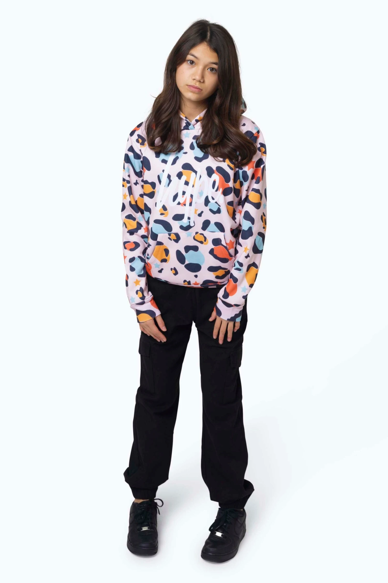 HYPE GIRLS MULTI STAR LEOPARD HOODIE 4 HYPE GIRLS MULTI STAR LEOPARD HOODIE - Image 2