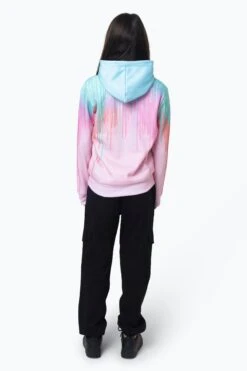 HYPE GIRLS MULTI MINT PINK DRIPS HOODIE -Hype RTLR 010 2