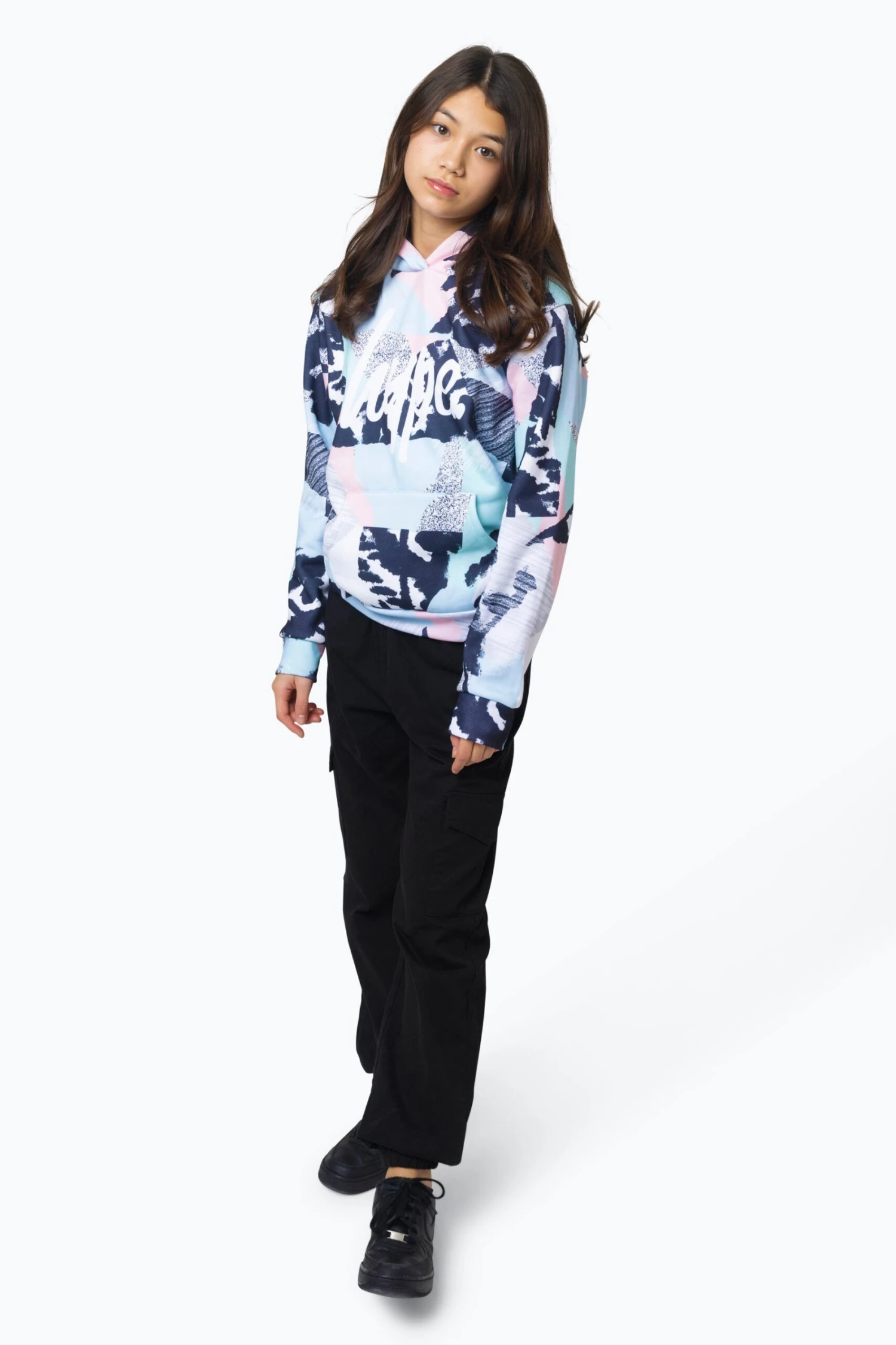 HYPE GIRLS MULTI PASTEL ABSTRACT HOODIE 4 HYPE GIRLS MULTI PASTEL ABSTRACT HOODIE - Image 2