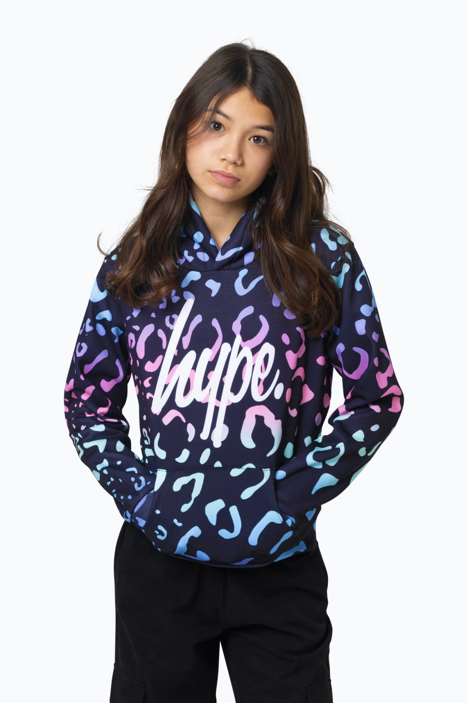 HYPE GIRLS MULTI GRADIENT LEOPARD HOODIE 3 HYPE GIRLS MULTI GRADIENT LEOPARD HOODIE
