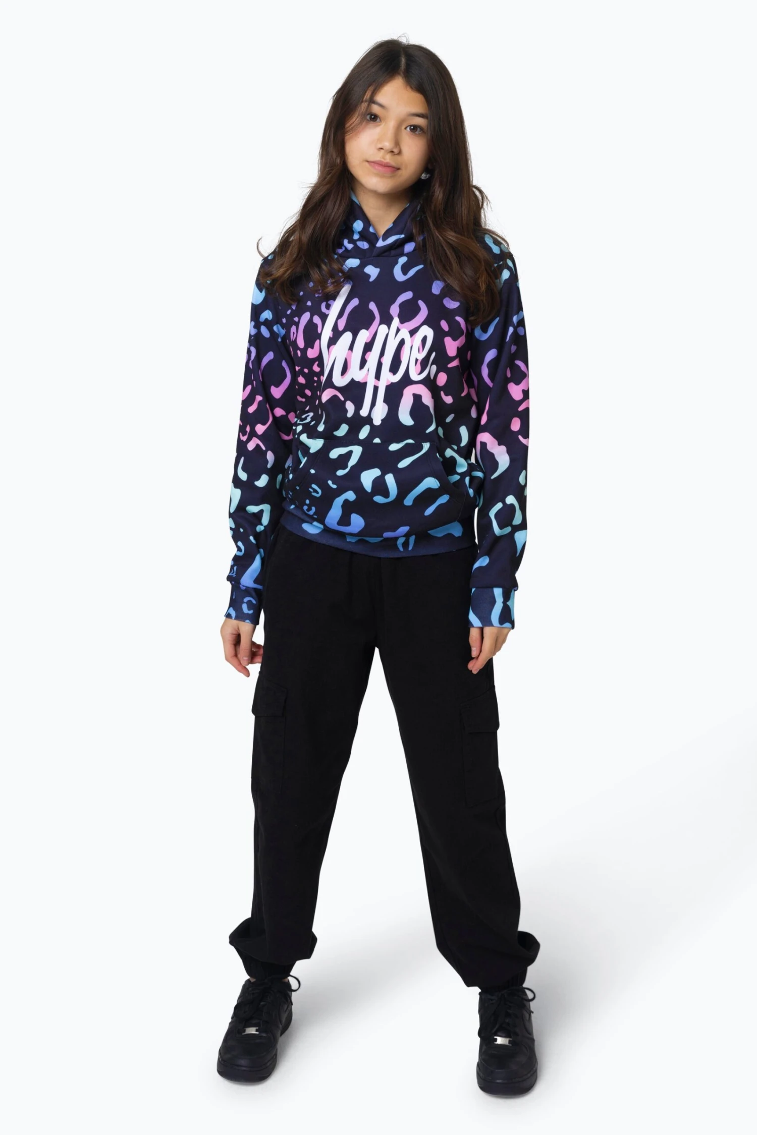 HYPE GIRLS MULTI GRADIENT LEOPARD HOODIE 4 HYPE GIRLS MULTI GRADIENT LEOPARD HOODIE - Image 2