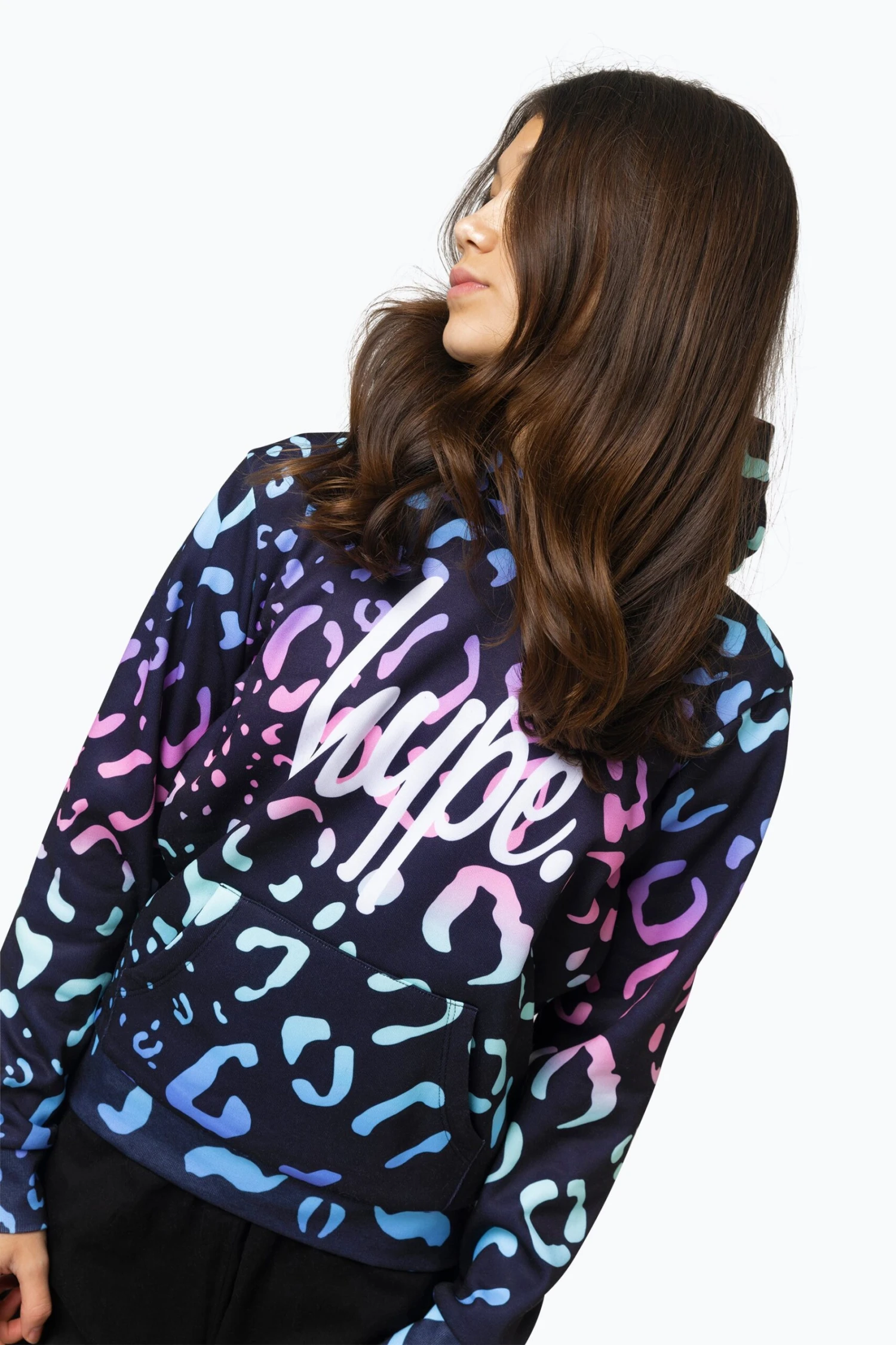 HYPE GIRLS MULTI GRADIENT LEOPARD HOODIE 6 HYPE GIRLS MULTI GRADIENT LEOPARD HOODIE - Image 4
