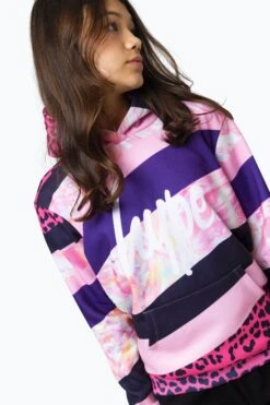 HYPE GIRLS MULTI DARK PINK STRIPE HOODIE -Hype RTLR 027 3