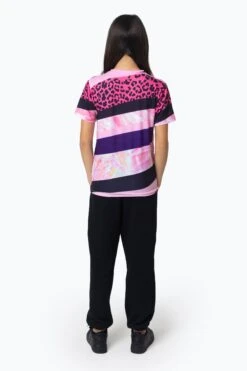 HYPE GIRLS MULTI DARK PINK STRIPE T-SHIRT 8 HYPE GIRLS MULTI DARK PINK STRIPE T-SHIRT -Hype RTLR 030 2