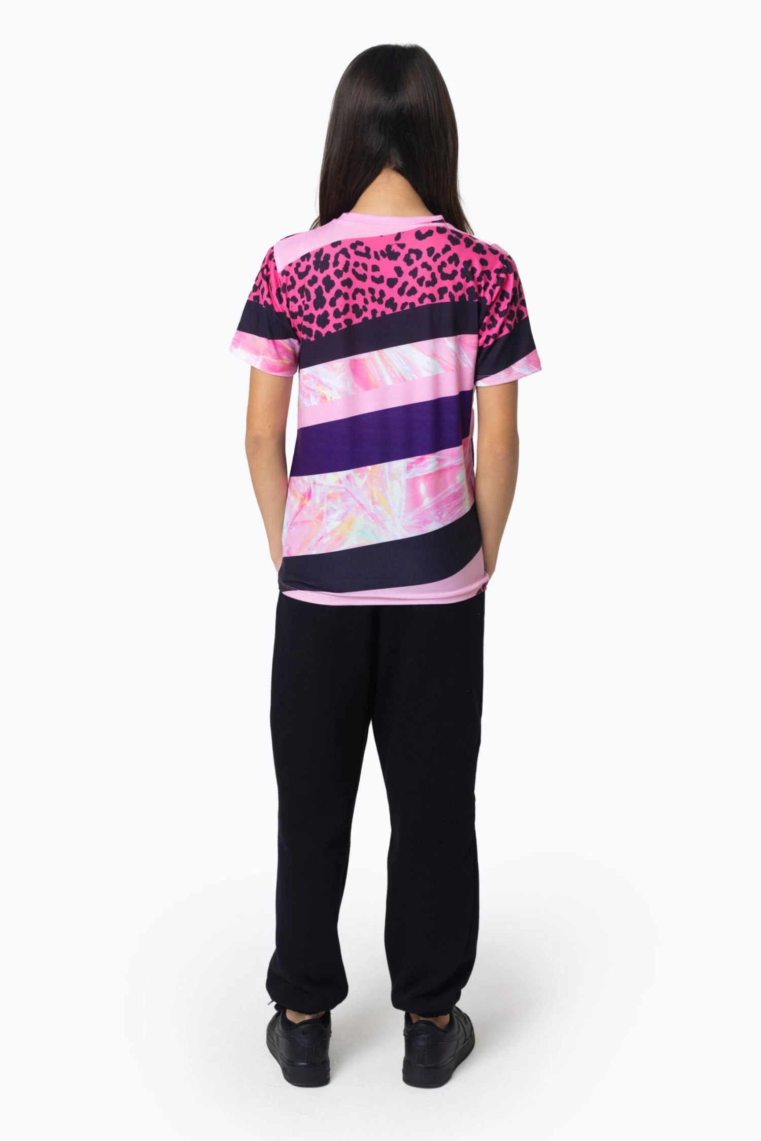 HYPE GIRLS MULTI DARK PINK STRIPE T-SHIRT 5 HYPE GIRLS MULTI DARK PINK STRIPE T-SHIRT - Image 3