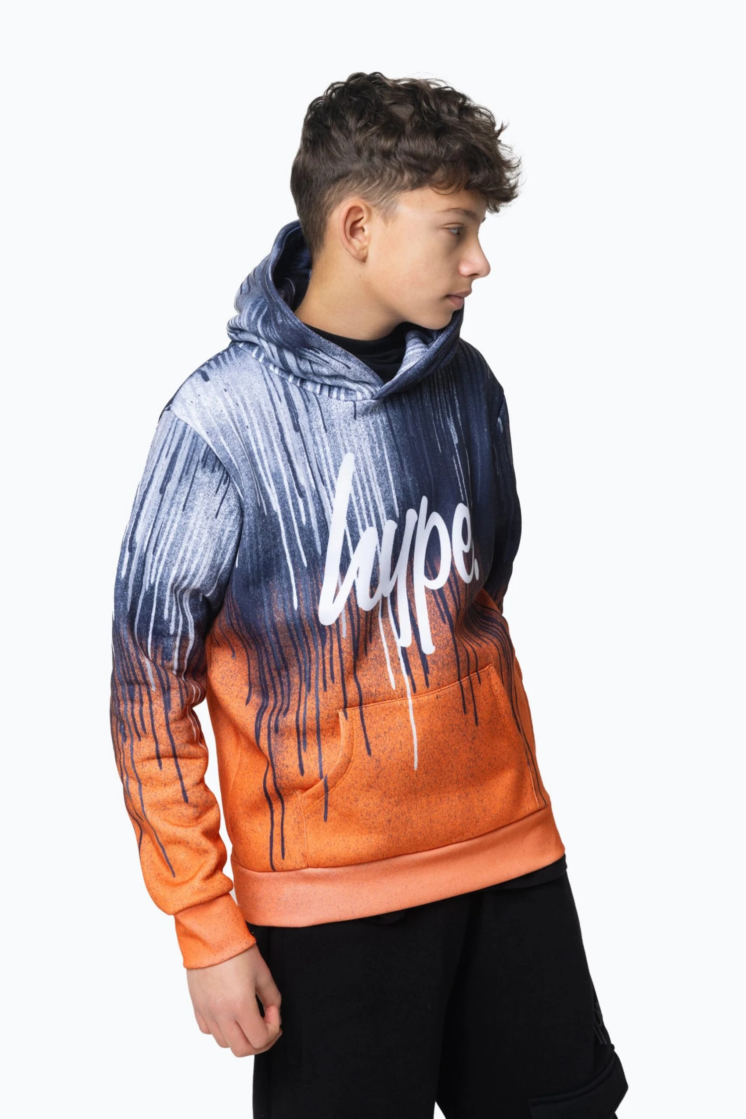 HYPE BOYS MULTI ORANGE DRIPS HOODIE 3 HYPE BOYS MULTI ORANGE DRIPS HOODIE