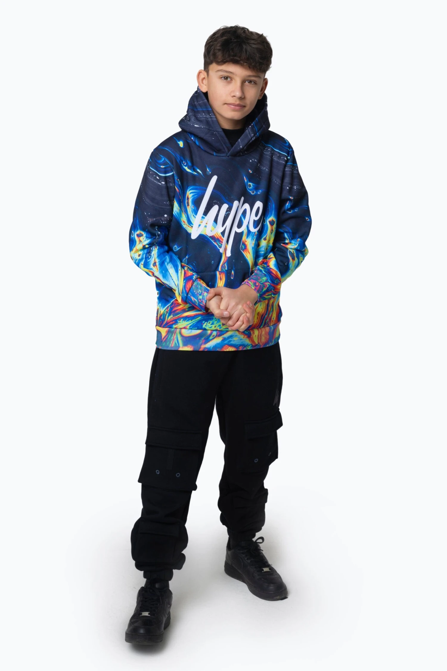 HYPE BOYS MULTI RAINBOW MARBLE HOODIE 4 HYPE BOYS MULTI RAINBOW MARBLE HOODIE - Image 2