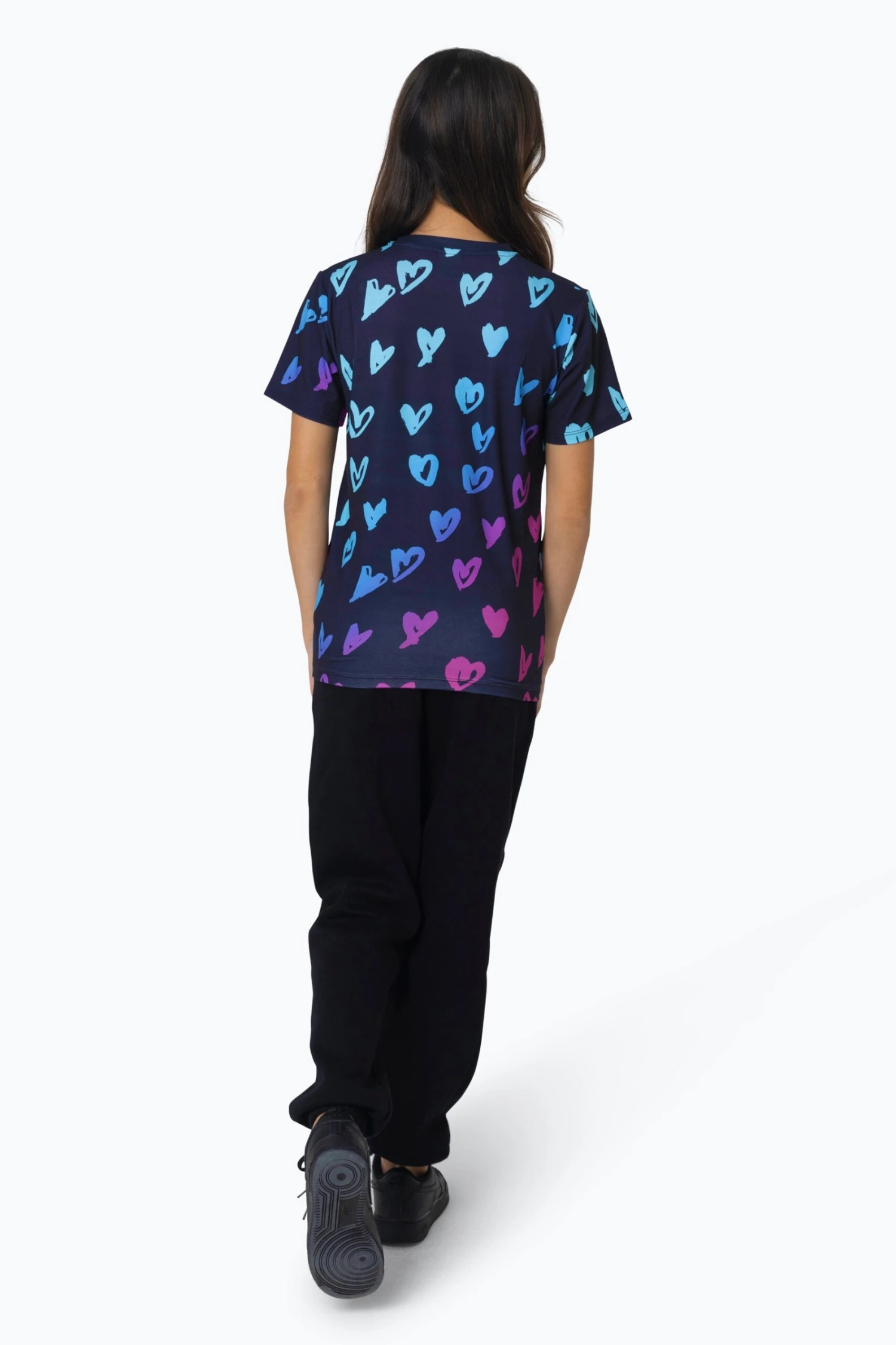 HYPE GIRLS MULTI SCRIBBLE HEARTS T-SHIRT 5 HYPE GIRLS MULTI SCRIBBLE HEARTS T-SHIRT - Image 3