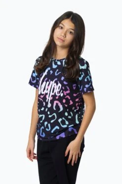 HYPE GIRLS MULTI GRADIENT LEOPARD T-SHIRT