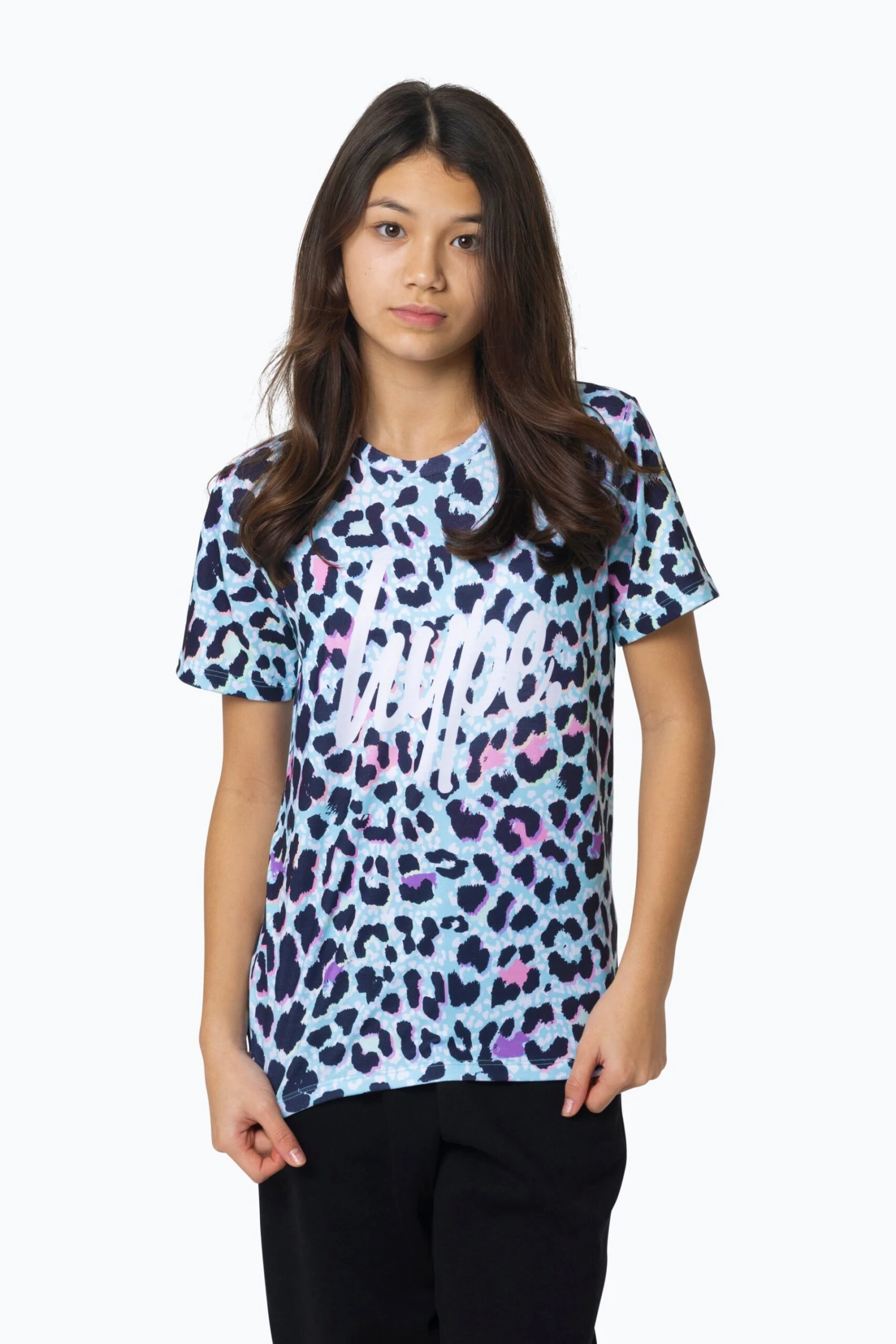 HYPE GIRLS MULTI ICE LEOPARD T-SHIRT 3 HYPE GIRLS MULTI ICE LEOPARD T-SHIRT